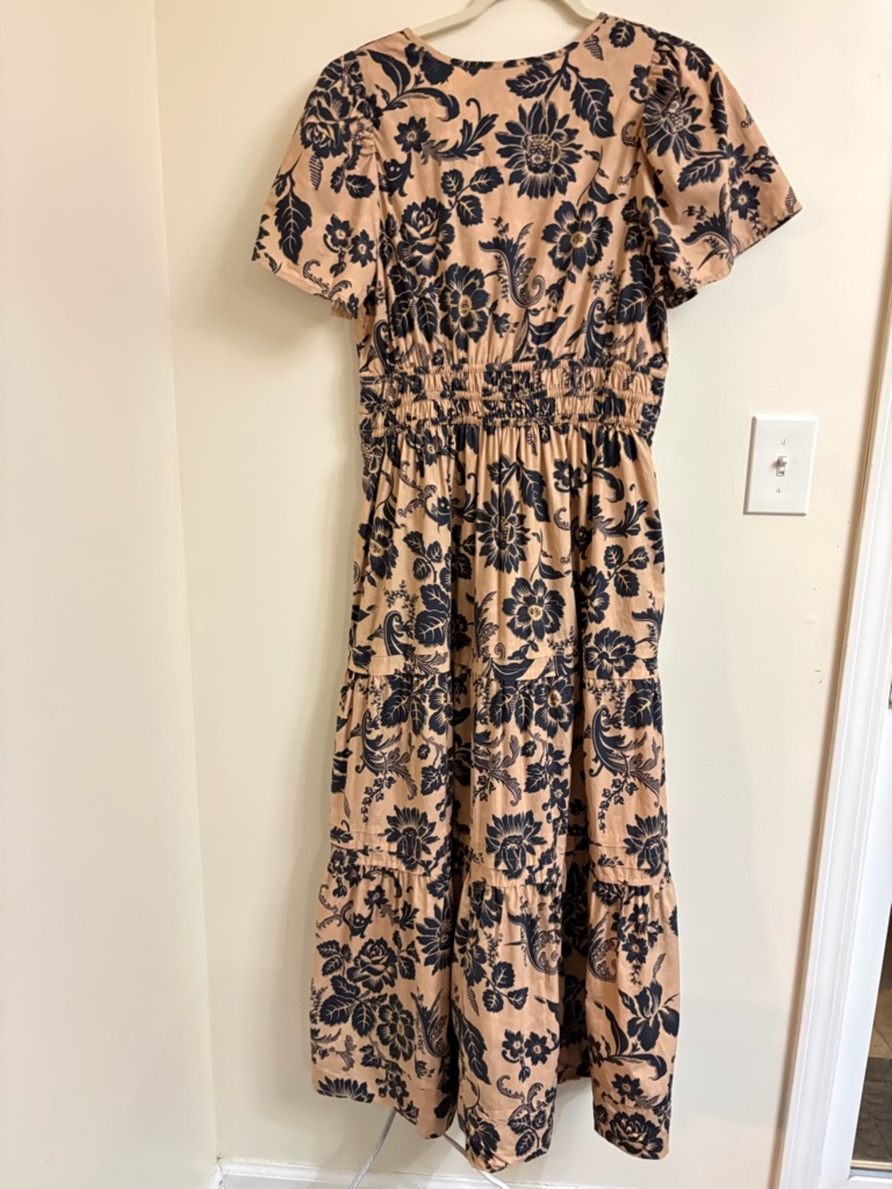 ANTHROPOLOGIE The Somerset Floral Maxi Dress Large L flowy tiered cotton summer - Picture 4 of 12
